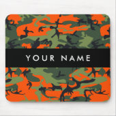 Orange Camouflage Pattern, Ihr Name, Personalisier Mousepad (Vorne)