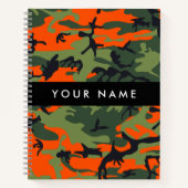 Orange Camouflage Pattern, Ihr Name, Personalisier Notizblock (Vorderseite)