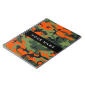 Orange Camouflage Pattern, Ihr Name, Personalisier Notizblock (Linke Seite)