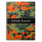 Orange Camouflage Pattern, Ihr Name, Personalisier Notizblock (Vorderseite)