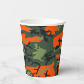 Orange Camouflage Pattern, Ihr Name, Personalisier Pappbecher (Rückseite)