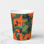 Orange Camouflage Pattern, Ihr Name, Personalisier Pappbecher (Rechts)