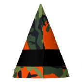 Orange Camouflage Pattern, Ihr Name, Personalisier Partyhütchen (Rückseite)