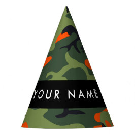Orange Camouflage Pattern, Ihr Name, Personalisier Partyhütchen