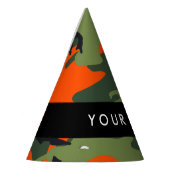 Orange Camouflage Pattern, Ihr Name, Personalisier Partyhütchen (Links)