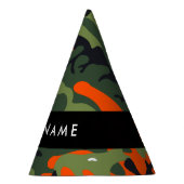 Orange Camouflage Pattern, Ihr Name, Personalisier Partyhütchen (Rechts)