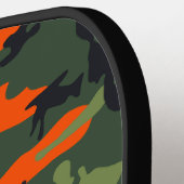 Orange Camouflage Pattern, Ihr Name, Personalisier Pickleball Schläger (Linke Seite)
