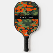 Orange Camouflage Pattern, Ihr Name, Personalisier Pickleball Schläger (Rückseite)