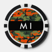 Orange Camouflage Pattern, Ihr Name, Personalisier Pokerchips (Vorderseite)