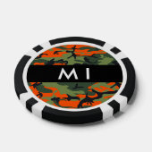Orange Camouflage Pattern, Ihr Name, Personalisier Pokerchips (Einzeln)