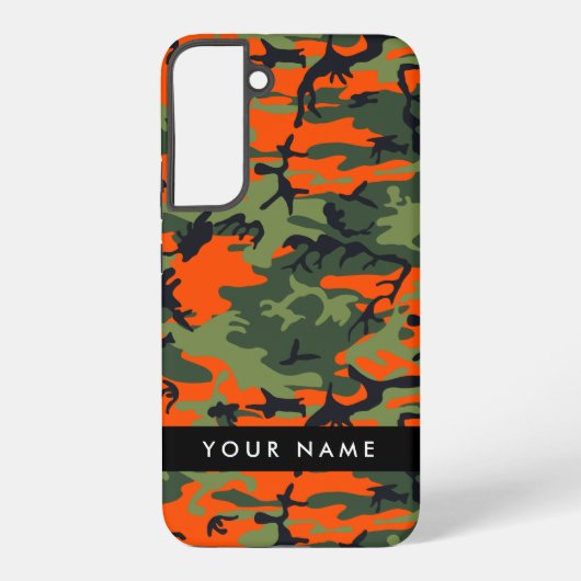 Orange Camouflage Pattern, Ihr Name, Personalisier Samsung Galaxy Hülle (Rückseite)