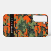 Orange Camouflage Pattern, Ihr Name, Personalisier Samsung Galaxy Hülle (Rückseite (Horizontal))