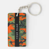 Orange Camouflage Pattern, Ihr Name, Personalisier Schlüsselanhänger (Rückseite)
