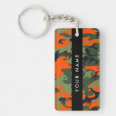 Orange Camouflage Pattern, Ihr Name, Personalisier Schlüsselanhänger (Vorderseite)