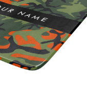 Orange Camouflage Pattern, Ihr Name, Personalisier Schneidebrett (Ecke)