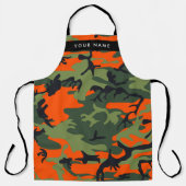 Orange Camouflage Pattern, Ihr Name, Personalisier Schürze (Vorderseite)