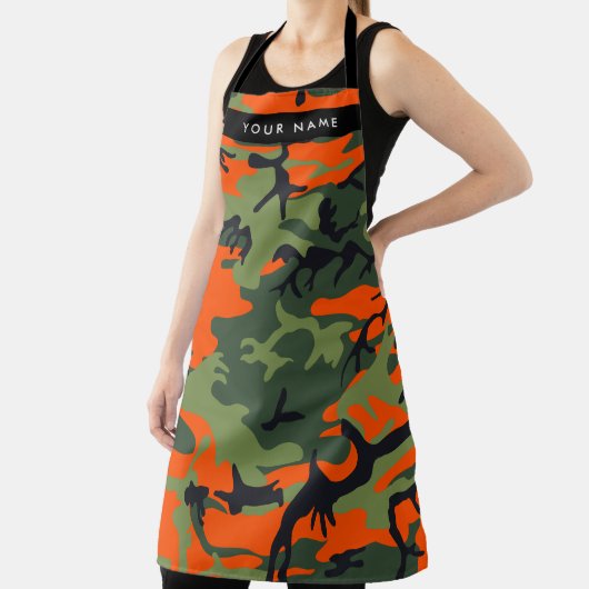 Orange Camouflage Pattern, Ihr Name, Personalisier Schürze (InSitu)