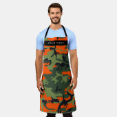 Orange Camouflage Pattern, Ihr Name, Personalisier Schürze (Getragen)