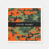 Orange Camouflage Pattern, Ihr Name, Personalisier Serviette (Vorderseite)
