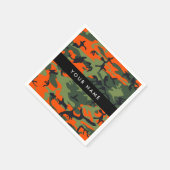 Orange Camouflage Pattern, Ihr Name, Personalisier Serviette (Ecke)