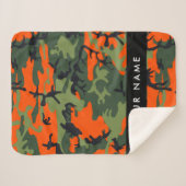 Orange Camouflage Pattern, Ihr Name, Personalisier Sherpadecke (Vorderseite (Horizontal))
