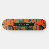 Orange Camouflage Pattern, Ihr Name, Personalisier Skateboard (Horizontal)