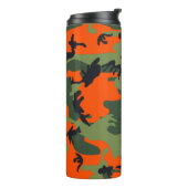Orange Camouflage Pattern, Ihr Name, Personalisier Thermosbecher (Nach links gedreht)