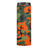 Orange Camouflage Pattern, Ihr Name, Personalisier Thermosbecher (Rückseite)