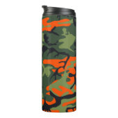 Orange Camouflage Pattern, Ihr Name, Personalisier Thermosbecher (Nach rechts gedreht)