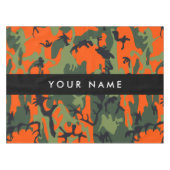 Orange Camouflage Pattern, Ihr Name, Personalisier Tischdecke (Vorderseite (Horizontal))