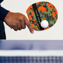 Orange Camouflage Pattern, Ihr Name, Personalisier Tischtennis Schläger