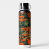 Orange Camouflage Pattern, Ihr Name, Personalisier Trinkflasche (Rückseite)