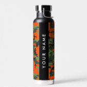 Orange Camouflage Pattern, Ihr Name, Personalisier Trinkflasche (Links)