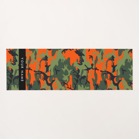 Orange Camouflage Pattern, Ihr Name, Personalisier Yogamatte (Rückseite (Horizontal))