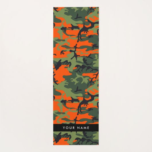 Orange Camouflage Pattern, Ihr Name, Personalisier Yogamatte (Rückseite)