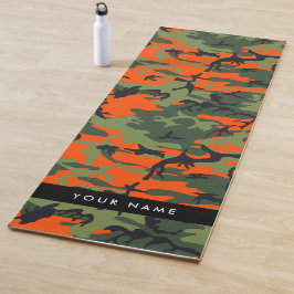 Orange Camouflage Pattern, Ihr Name, Personalisier Yogamatte