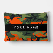 Orange Camouflage Pattern, Ihr Name, Personalisier Zubehörtasche (Rückseite)