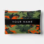 Orange Camouflage Pattern, Ihr Name, Personalisier Zubehörtasche (Vorderseite)