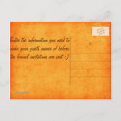 Orange Camouflage Save the Date! Ankündigungspostkarte (Rückseite)