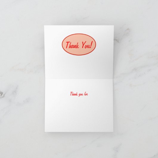 Orange Camouflage-Tarnung danken Ihnen Dankeskarte (Innenseite)