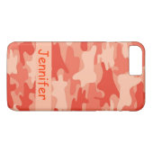 Orange Camouflage-Tarnungs-Name personalisiert Case-Mate iPhone Hülle (Rückseite (Horizontal))