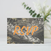 Orange Camouflage UAWG RSVP Karte (Stehend Vorderseite)