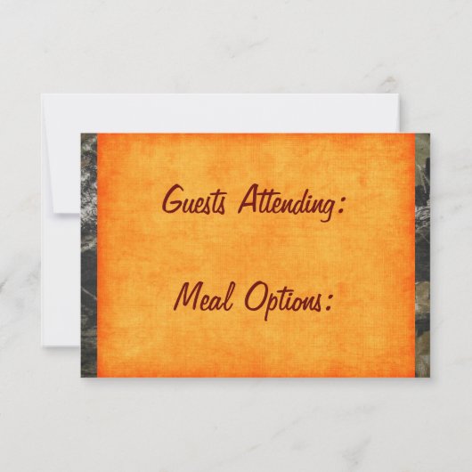 Orange Camouflage UAWG RSVP Karte (Rückseite)