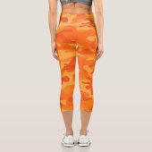 Orange Camouflage Yellow Monogram Initials Colorfu Capri Leggings (Rückseite)