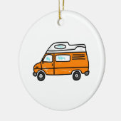 Orange Campervan Keramikornament (Links)