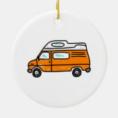 Orange Campervan Keramikornament (Hinten)