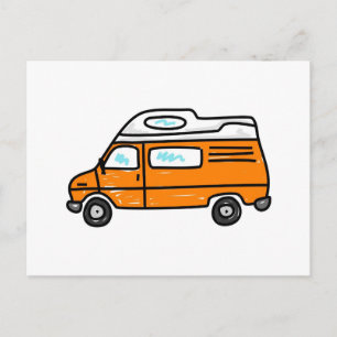 Orange Campervan Postkarte