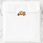 Orange Campervan Runder Aufkleber (Tasche)