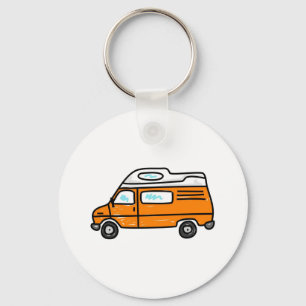 Orange Campervan Schlüsselanhänger