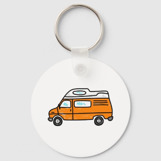 Orange Campervan Schlüsselanhänger (Vorderseite)